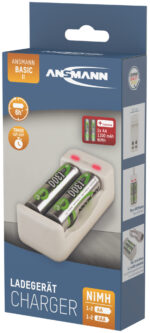 ANSMANN oplader 'Basic II', met 2 x AA batterijen 1.300 mAh