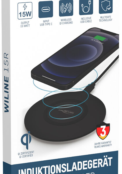 ANSMANN inductielader WiLine 15R, 15 Watt, zwart