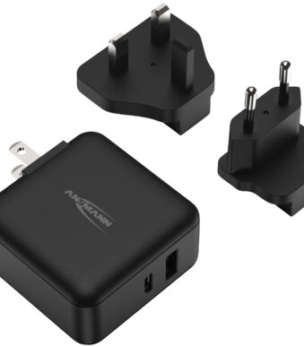 ANSMANN USB-oplader Travel Charger TC230PD, USB-A en USB-C, zwart