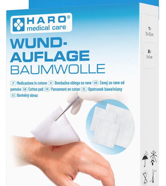 HARO wondverband, van katoen, wit, pakje van 3