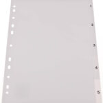 proOFFICE kunststof tabbladen, cijfers, A4, 5-delig