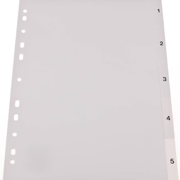 proOFFICE kunststof tabbladen, cijfers, A4, 5-delig