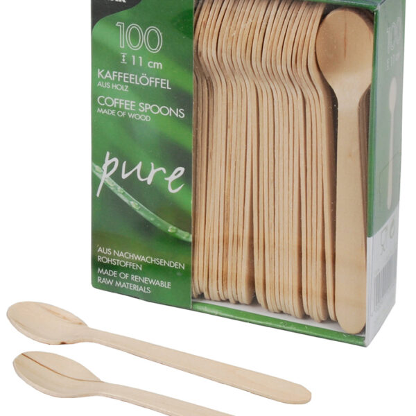 PAPSTAR houten-theelepels ´pure´, lengte: 110 mm