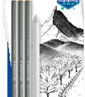 STAEDTLER houtskoolpotlood Mars Lumograph charcoal, 4 op blister