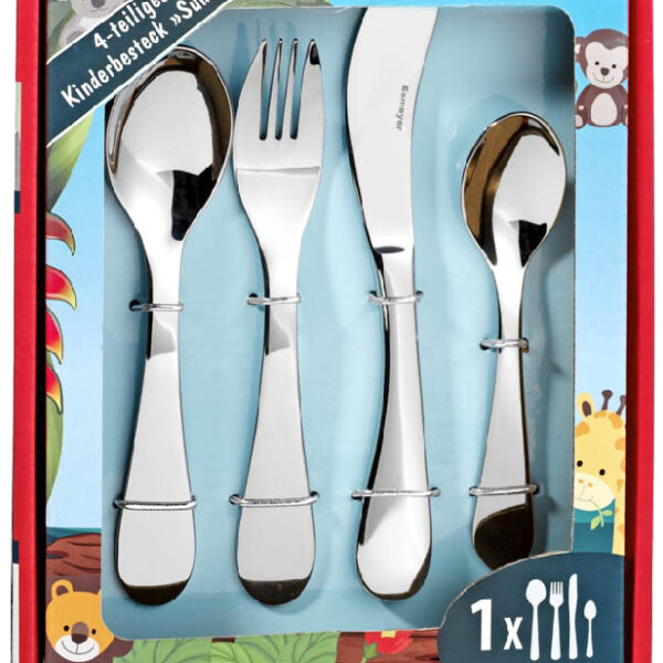 Esmeyer 4-delig kinderbestek SUNNY, roestvrij staal 18/10