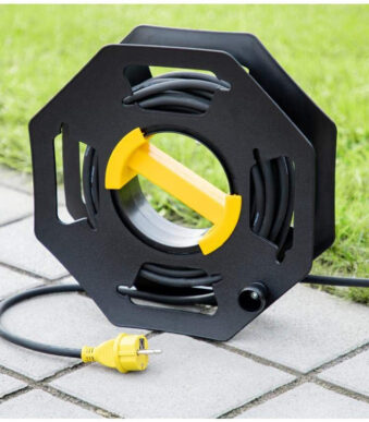 cartrend hand-kabelhaspel, van kunststof, zwart