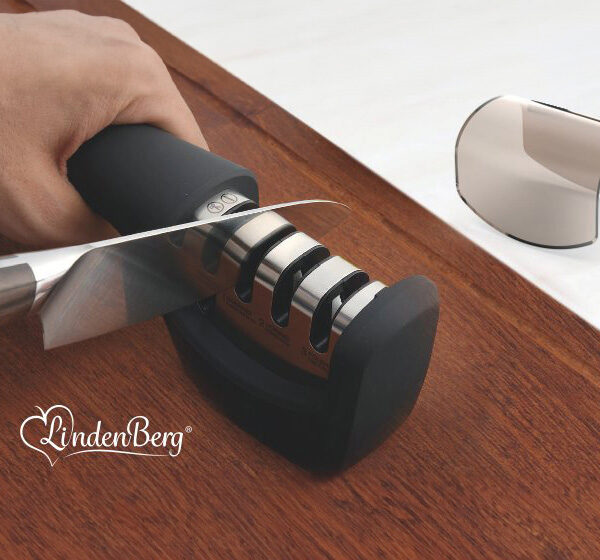 Linden Berg messenslijper, 4 standen, zwart