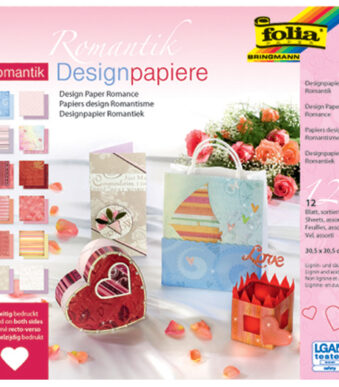 folia designpapierblok 'Romantiek', 305 x 305 mm, 12 vel