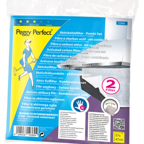 Peggy Perfect dampfilter met actieve kool, met wisselhandschoen