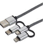 cartrend data- en laadkabel 3in1, Lightning/Micro-USB/USB-C