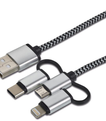 cartrend data- en laadkabel 3in1, Lightning/Micro-USB/USB-C