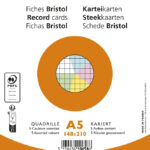 EXACOMPTA systeemkaarten, DIN A5, geruit, kleuren assorti