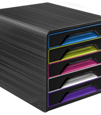 CEP schuifladenbox Smoove GLOSS, 5 lades, zwart / meerdere kleuren