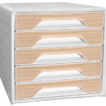 CEP schuifladenbox Smoove Silva, 5 lades, wit/beuken
