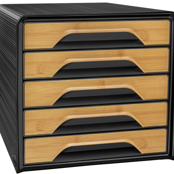 CEP schuifladenbox Smoove Silva, 5 lades, zwart/bamboe
