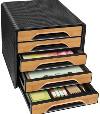 CEP schuifladenbox Smoove Silva, 5 lades, zwart/bamboe