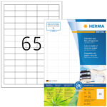 HERMA universele etiketten Recycling, 38,1 x 21,2 mm, 80 vel, permanent, naturelwit