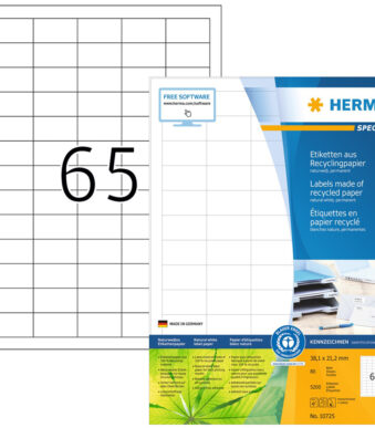 HERMA universele etiketten Recycling, 38,1 x 21,2 mm, 80 vel, permanent, naturelwit