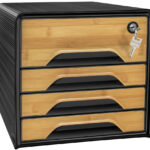 CEP schuifladenbox Smoove SECURE Silva, 4 lades, zwart/bamboe