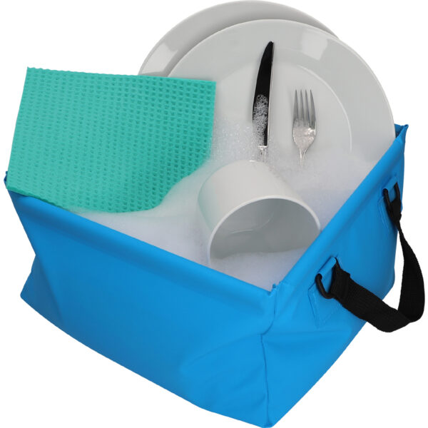 cartrend afwasbak, opvouwbaar, vierkant, 15 liter, blauw