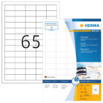 HERMA inkjet etiketten, 38,1 x 21,2 mm, wit, 80 vel, permanent