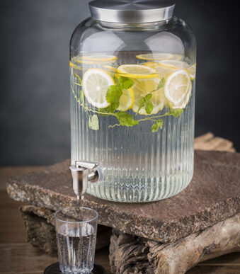 APS drankendispenser, 7 liter, glas/roestvrij staal