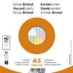 EXACOMPTA systeemkaarten, DIN A5, gelinieerd, kleuren assorti