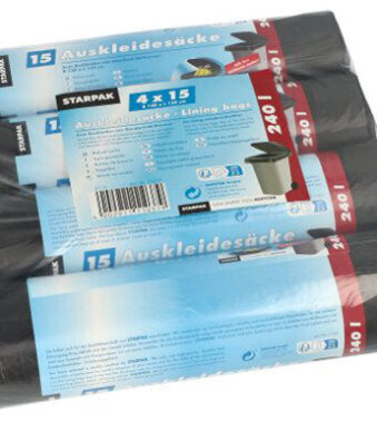 STARPAK afvalton-binnenzak, zwart, 240 liter