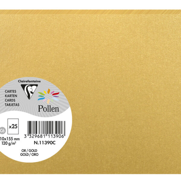 Pollen by Clairefontaine kaart C6, goud