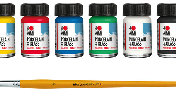 Marabu verf 'Porcelain & Glass Glossy', startersset