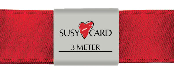 SUSY CARD geschenklint 'Dubbelsatijn', 25 mm x 3 m, rood