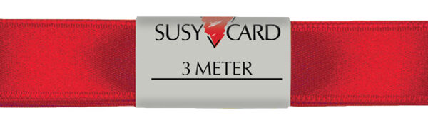 SUSY CARD geschenklint 'Dubbelsatijn', 15 mm x 3 m, rood