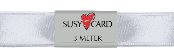 SUSY CARD geschenklint 'Dubbelsatijn', 15 mm x 3 m, wit