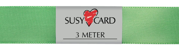 SUSY CARD geschenklint 'Dubbelsatijn', 15 mm x 3 m, lichtgroen
