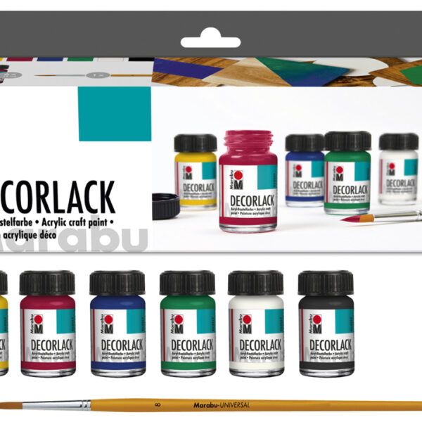Marabu Acryllack Decorlack, startersset, 6 x 15 ml