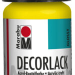 Marabu acryllak 'Decorlack', geel, 15 ml, in glas