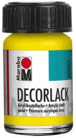 Marabu acryllak 'Decorlack', geel, 15 ml, in glas