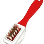 Peggy Perfect schoenenborstel voor wildleer, rood/wit