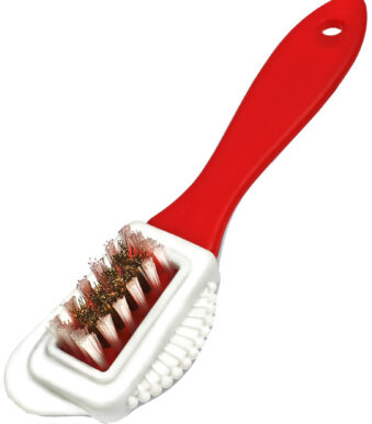 Peggy Perfect schoenenborstel voor wildleer, rood/wit