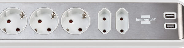 brennenstuhl estilo hoek-stopcontactenlijst, zilver/wit