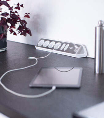 brennenstuhl estilo hoek-stopcontactenlijst, zilver/wit