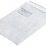 Tyvek akte-envelop C4, 22,9 x 32,4 cm, met venster, 55 g/m2, zelfklevend, wit, 100 st.