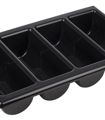 APS bestekbak GN 1/1, met 4 vakken, zwart