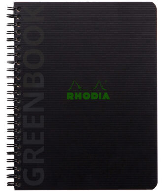 RHODIA collegeblok GREENBOOK, DIN A5+, geruit, zwart