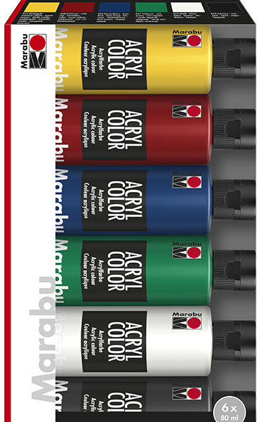 Marabu acrylverf-set 'BASIC', 6 x 80ml