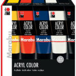 Marabu acrylverf 'AcrylColor', startersset 5 x 100 ml