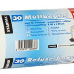 PAPSTAR afvalemmerzakken LDPE, 18 liter, wit