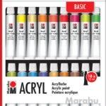 Marabu acrylverf-set, 18 x 12 ml, kleuren assorti