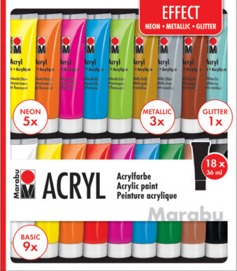 Marabu acrylverf-set 'EFFECT', 18 x 36 ml