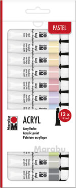 Marabu acrylverf-set 'PASTEL', 12 x 12 ml